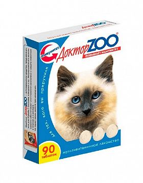 Доктор Zoo Лакомство мультивитаминное для кошек ПОДДЕРЖАНИЕ ЗДОРОВОГО ИММУНИТЕТА (ВОДОРОСЛИ) 