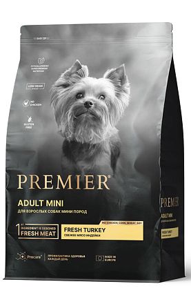 Premier Mini Adult Dog Turkey сухой корм  для собак мелких пород из свежего мяса индейки 