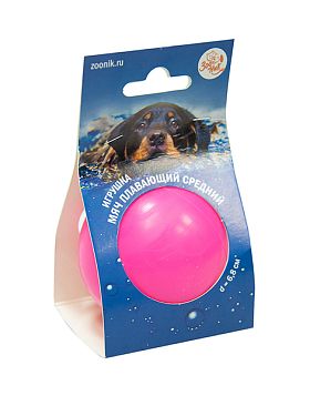 Игрушка для собак Зооник Мяч плавающий средний пластикат, розовый 