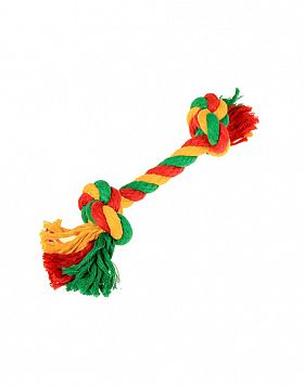 Игрушка для собак Doglike Dental Knot Грейфер канатный 2 узла малый (жёлтый-зеленый-красный) 