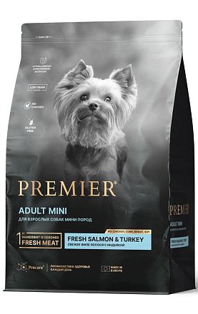 Premier Mini Adult Dog Salmon&Turkey сухой корм для собак мелких пород Индейка-Лосось