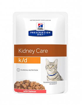 Hill's PD k/d Kidney Care пауч для кошек с заболеваниями почек и сердца (ЛОСОСЬ) 