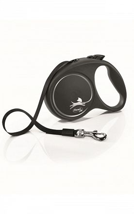 Рулетка Flexi Black Design Large лента цвет черный/серебро (Германия) 