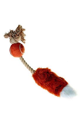 Игрушка для собак GiGwi Мячик с лисьим хвостом и пищалкой серия CATCH & FETCH