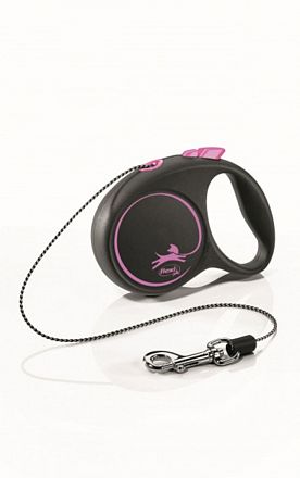 Рулетка Flexi Black Design XS цвет черный/розовый (Германия) 