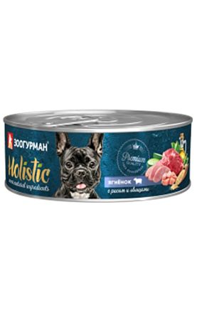 Зоогурман Holistic консервы для собак Ягненок с рисом и овощами ж/б