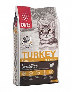 Blitz Sensitive сухой корм для кошек (ИНДЕЙКА) 