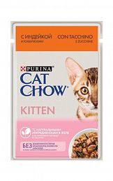 Cat Chow Junior пауч для котят (ИНДЕЙКА С КАБАЧКАМИ В ЖЕЛЕ)