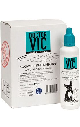 Лосьон Doctor VIC гигиенический для ушей кошек и собак 