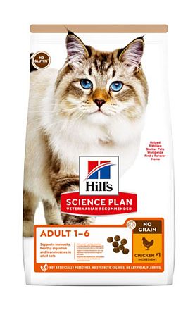 Hill's SP Adult Cat сухой корм беззерновой для взрослых кошек от 1 года до 6 лет (КУРИЦА+КАРТОШКА) 