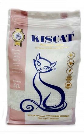 Наполнитель Kiscat Premium White Полигелевый New 