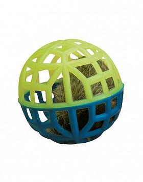 Игрушка для кошек Зооник Мячик сетчатый с бубенчиком и мехом 
