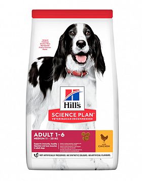 Hill's SP Medium Adult  сухой корм для взрослых собак средних пород (КУРИЦА) 