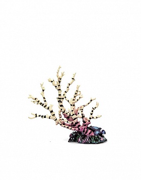 Аква декор BARBUS Пластиковый коралл белый с чёрным  Decor 150