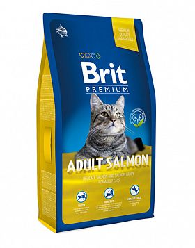 Brit Premium Сat Adult сухой корм для взрослых кошек  (ЛОСОСЬ)