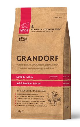 Grandorf Dog Medium&Maxi Lamb&Turkey сухой корм для собак средних и крупных пород (ЯГНЕНОК + ИНДЕЙКА) 