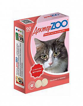 Доктор Zoo Лакомство мультивитаминное для кошек (ВЕТЧИНА) 