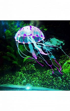 Аква декор BARBUS Силиконовая Медуза малая фиолетовая 															