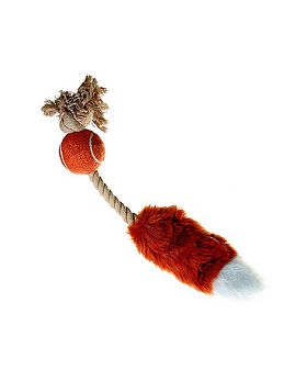 Игрушка для собак GiGwi Мячик с лисьим хвостом и пищалкой серия CATCH & FETCH