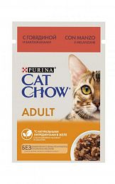 Cat Chow Adult пауч для кошек (ГОВЯДИНА С БАКЛАЖАНАМИ В ЖЕЛЕ)