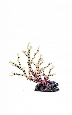 Аква декор BARBUS Пластиковый коралл белый с чёрным  Decor 150