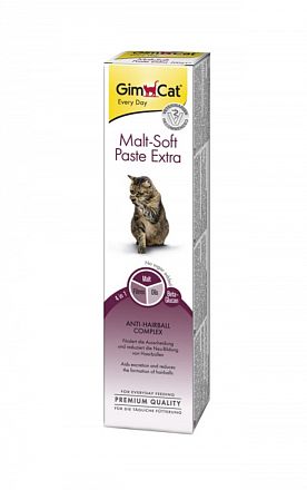 Паста GimCat Malt-Soft-Paste Extra для выведения шерсти у кошек из ЖКТ 