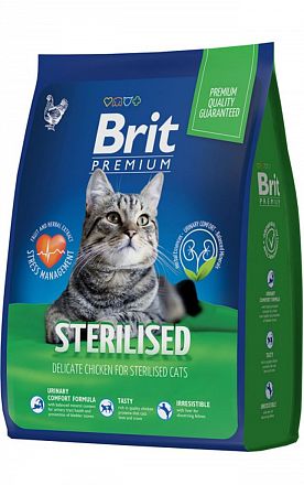 Brit Premium Сat Sterilised  сухой корм для стерилизованных кошек (КУРИЦА)