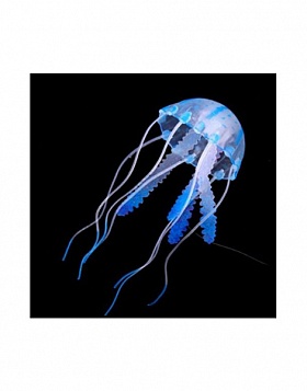Аква декор BARBUS Силиконовая Медуза малая синяя 