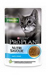 ProPlan Nutri Savour Sterilised пауч для кошек стерилизованных (ТРЕСКА В ПАШТЕТЕ)