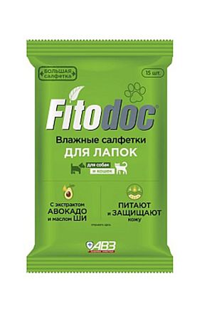 Влажные салфетки FITODOC для лап собак и кошек