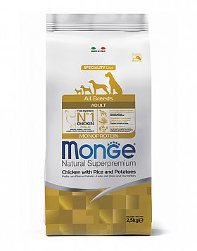 Monge Dog Speciality сухой корм для собак всех пород (КУРИЦА-РИС-КАРТОФЕЛЬ) Италия