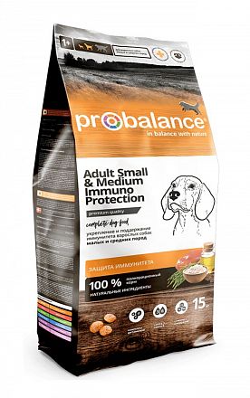 Probalance сухой корм для взрослых собак мелких и средних пород  УКРЕПЛЕНИЕ ИММУНИТЕТА 