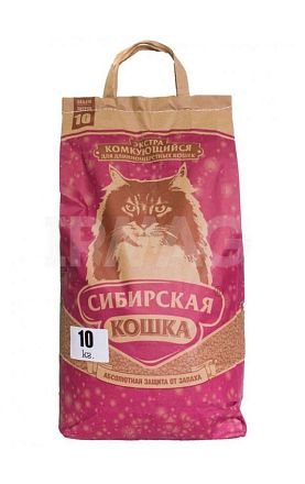 Наполнитель Сибирская кошка Экстра комкующийся для длинношерстных кошек 