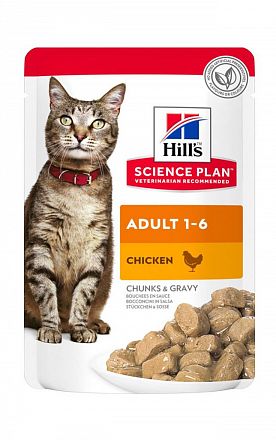 Hill's SP Adult Cat  пауч для взрослых кошек от 1 года до 6 лет (КУРА) 