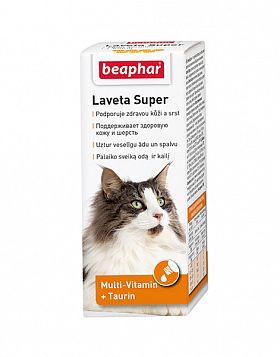 Beaphar Laveta Super мультивитаминный комплекс + туарин для кошек (Голландия)