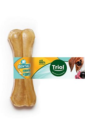 Лакомство для собак Triol Dental Кость из жил 10 см