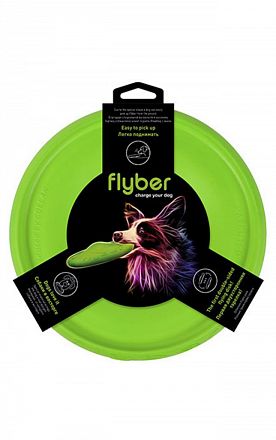 Игрушка для собак Flyber Летающая тарелка зеленая 