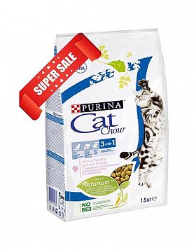Cat Chow 3 in 1 1,5 + 0.5кг. сухой корм для кошек 3 в 1
