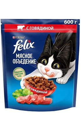 Felix сухой корм для кошек Мясное объядение ГОВЯДИНА